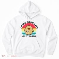 I Have Stability Ability To Stab Meme Funny Duck Retro Hoodie thumb 0