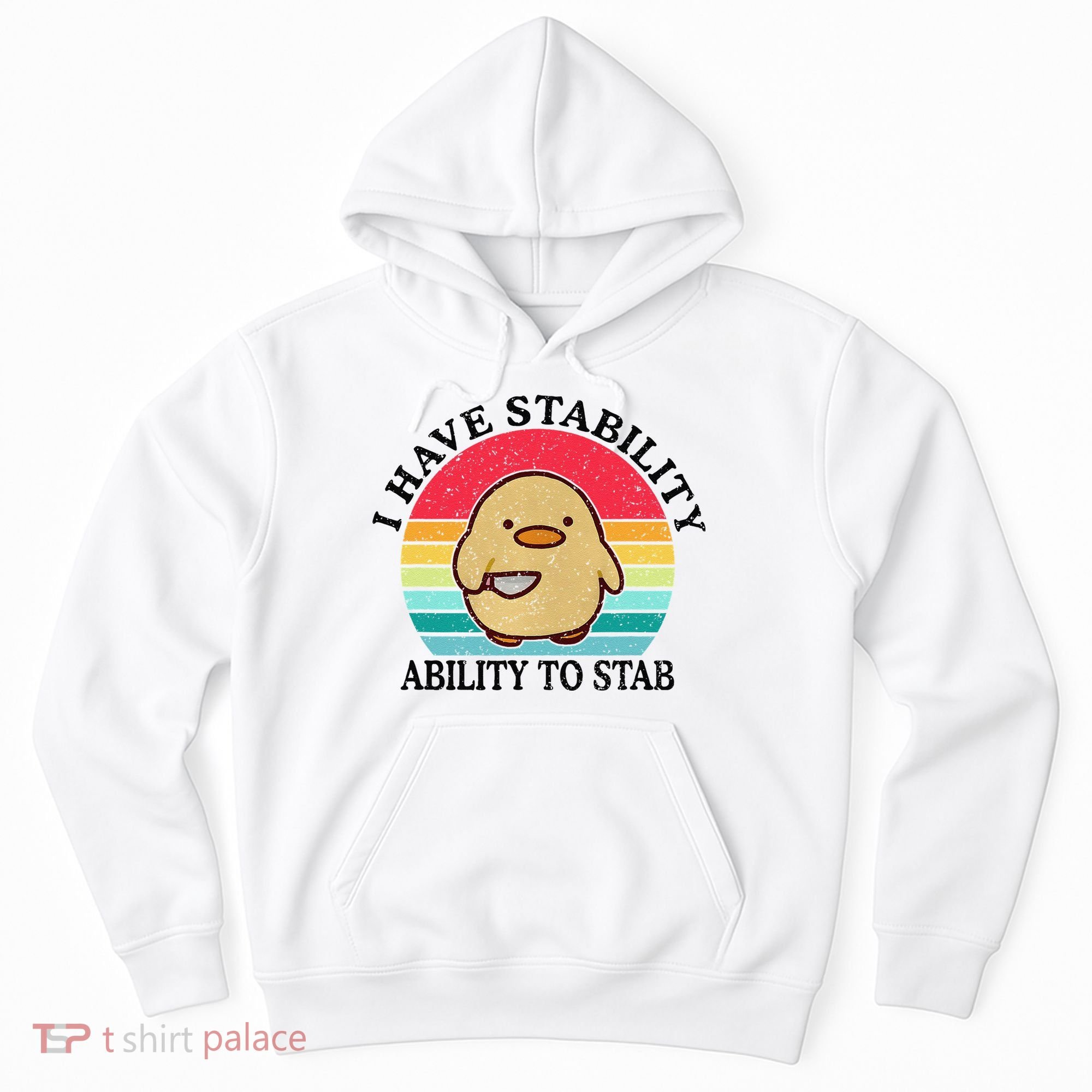 I Have Stability Ability To Stab Meme Funny Duck Retro Hoodie
