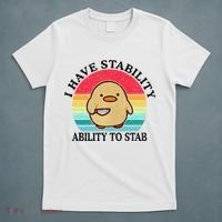 I Have Stability Ability To Stab Meme Funny Duck Retro T-Shirt thumb 5