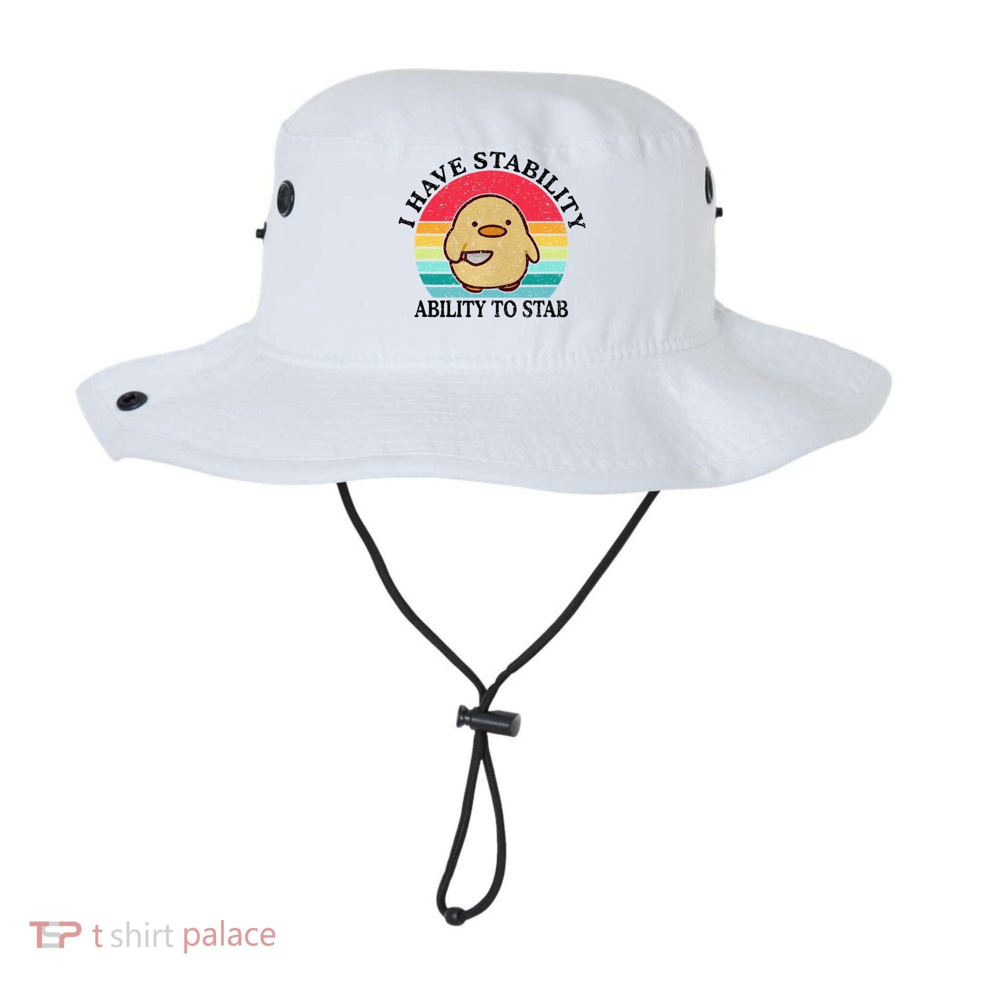 I Have Stability Ability To Stab Meme Funny Duck Retro Bucket Hat