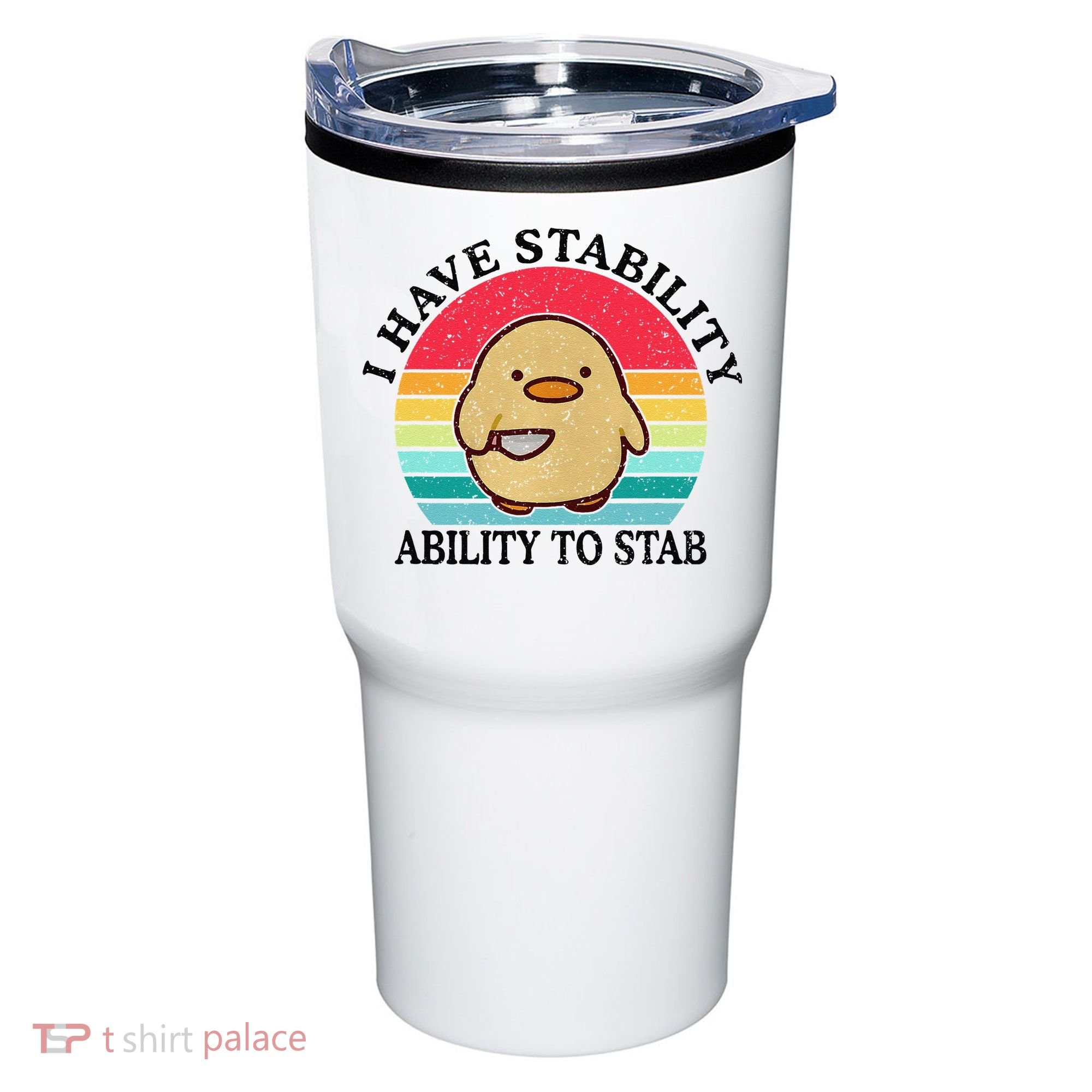 I Have Stability Ability To Stab Meme Funny Duck Retro Tumbler