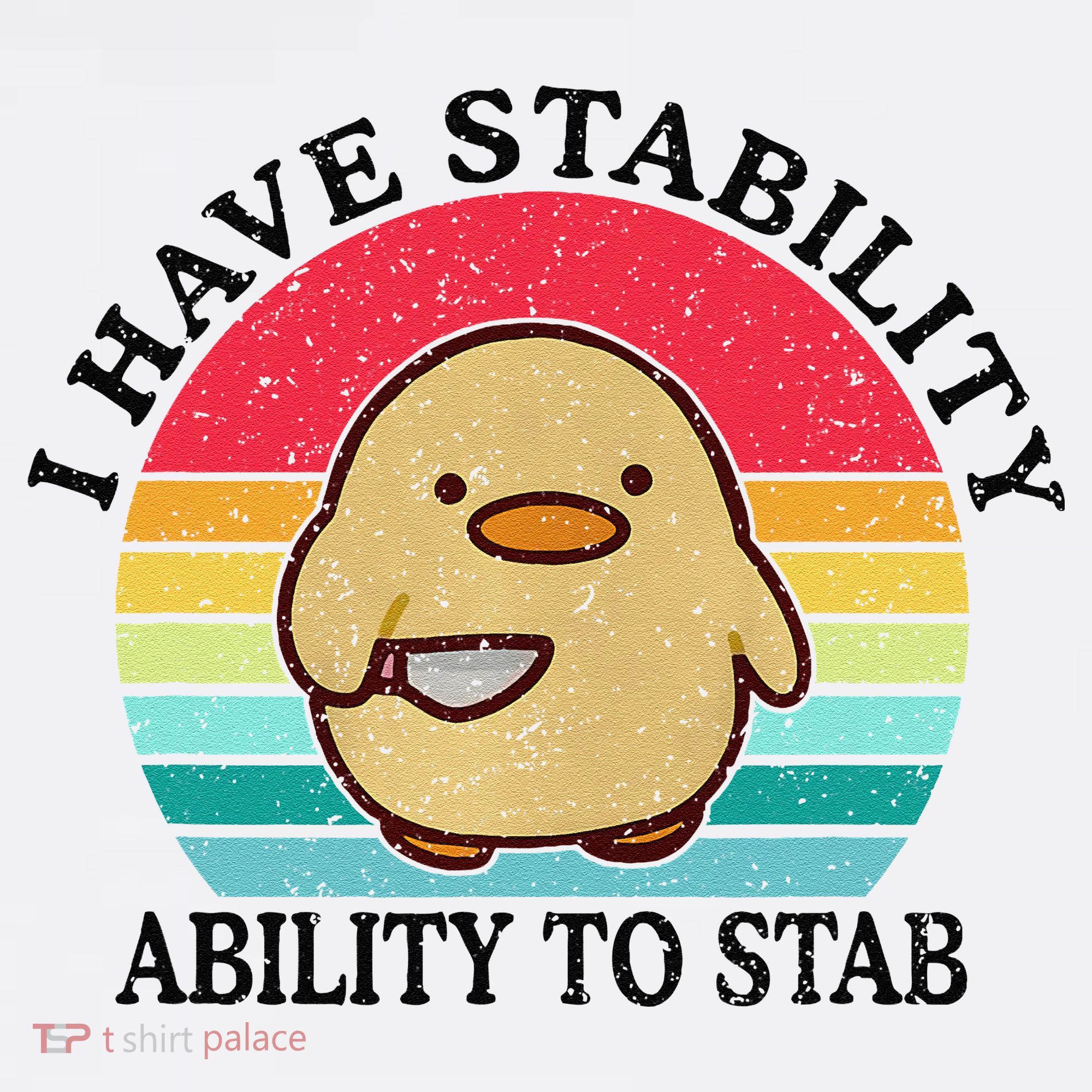 I Have Stability Ability To Stab Meme Funny Duck Retro Women's Tank Top