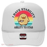 I Have Stability Ability To Stab Meme Funny Duck Retro Hat thumb 0