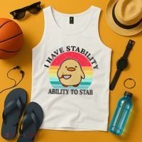 I Have Stability Ability To Stab Meme Funny Duck Retro Tank Top thumb 4