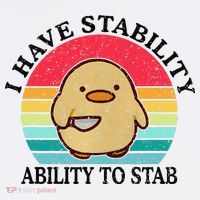 I Have Stability Ability To Stab Meme Funny Duck Retro Kids Long Sleeve Shirt thumb 2