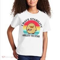 I Have Stability Ability To Stab Meme Funny Duck Retro Kids T-Shirt thumb 2