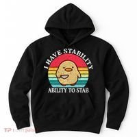 I Have Stability Ability To Stab Meme Funny Duck Retro Hoodie thumb 0
