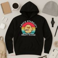 I Have Stability Ability To Stab Meme Funny Duck Retro Hoodie thumb 3