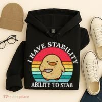 I Have Stability Ability To Stab Meme Funny Duck Retro Hoodie thumb 4