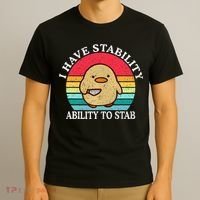 I Have Stability Ability To Stab Meme Funny Duck Retro T-Shirt thumb 3