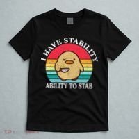 I Have Stability Ability To Stab Meme Funny Duck Retro T-Shirt thumb 5