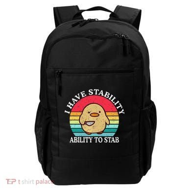 I Have Stability Ability To Stab Meme Funny Duck Retro Backpack