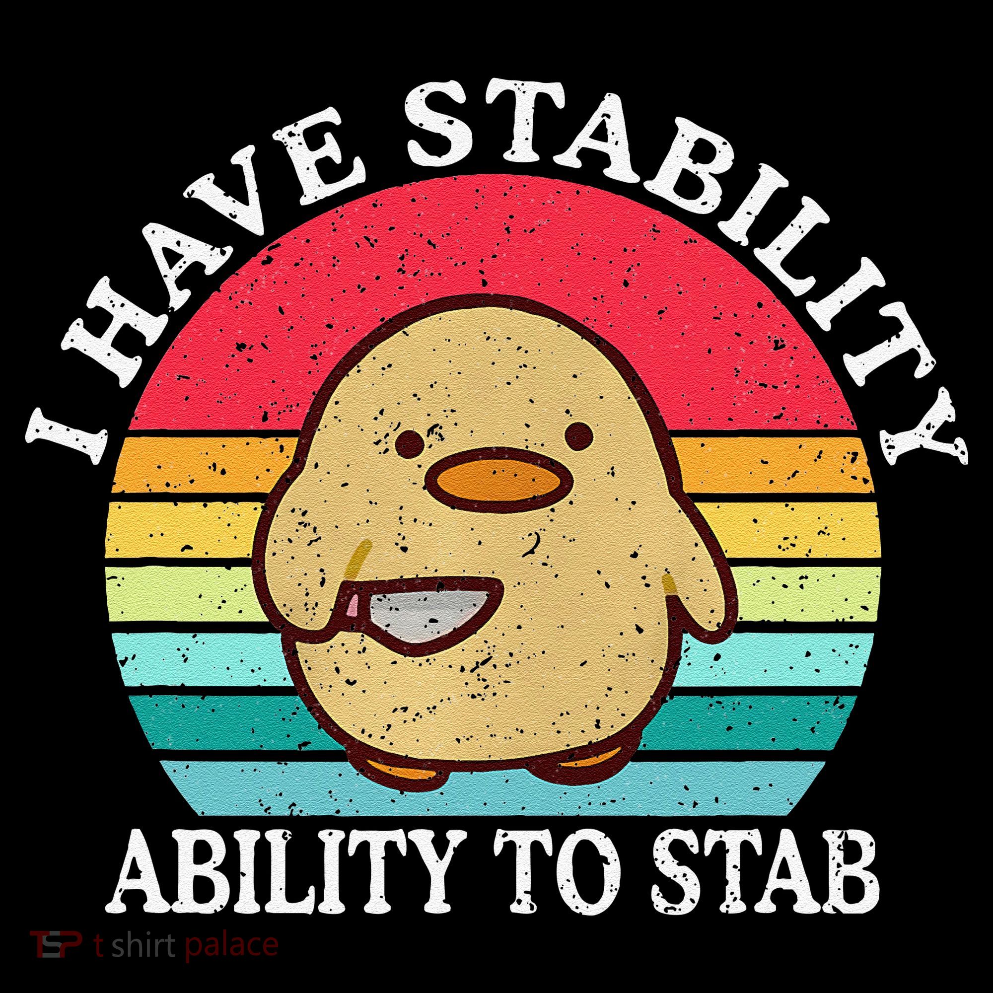 I Have Stability Ability To Stab Meme Funny Duck Retro Coffee Mug