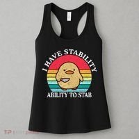 I Have Stability Ability To Stab Meme Funny Duck Retro Women's Tank Top thumb 3