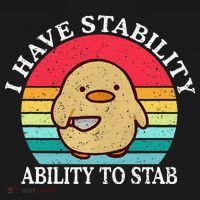 I Have Stability Ability To Stab Meme Funny Duck Retro Baby Bodysuit thumb 2