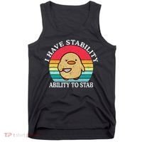 I Have Stability Ability To Stab Meme Funny Duck Retro Tank Top thumb 0
