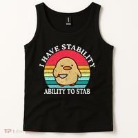 I Have Stability Ability To Stab Meme Funny Duck Retro Tank Top thumb 2