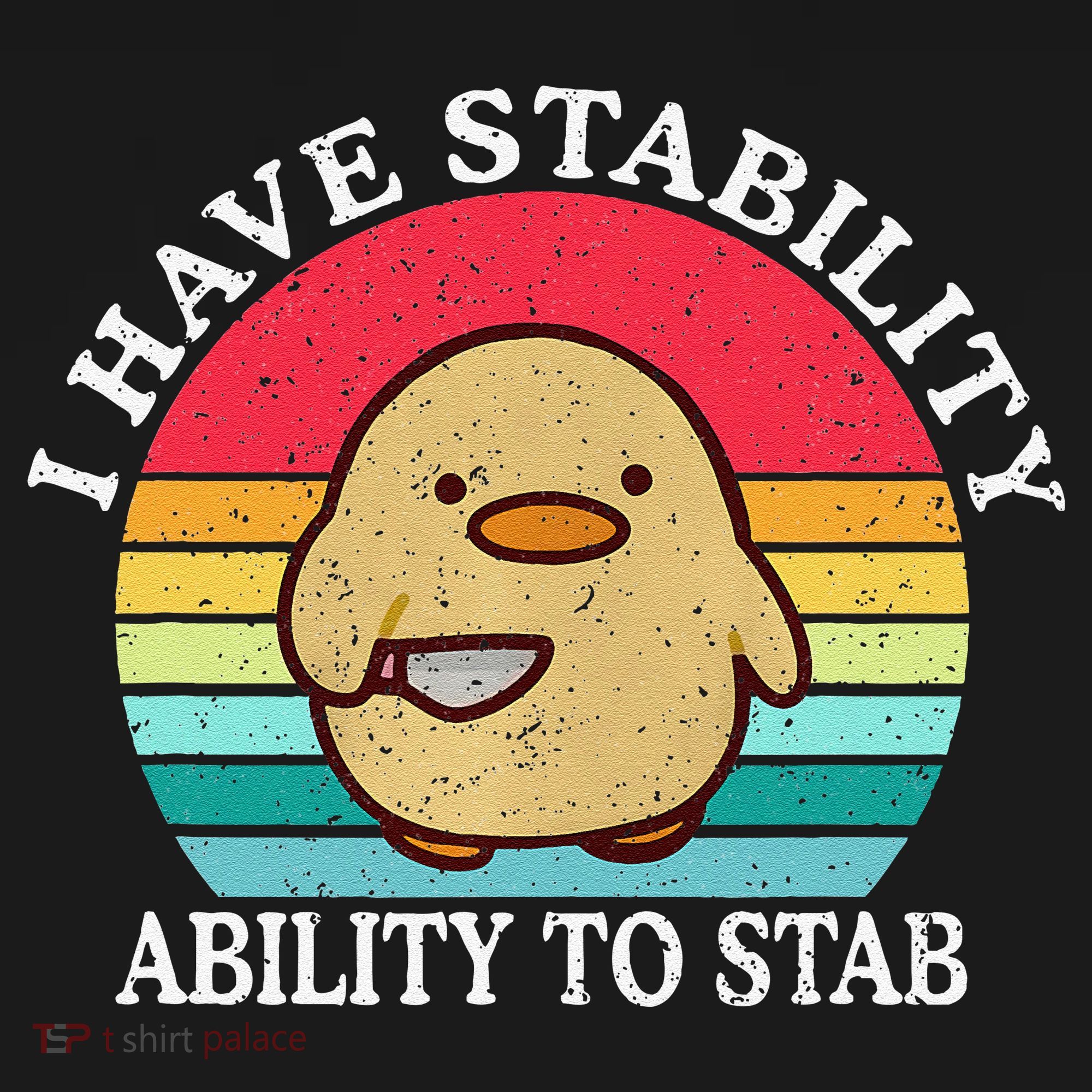 I Have Stability Ability To Stab Meme Funny Duck Retro Kids Sweatshirt
