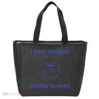 I Have Stability Ability To Stab Funny Tote Bag thumb 0