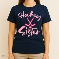 Ice Hockey Sister Fan Wo Girl T-Shirt thumb 4