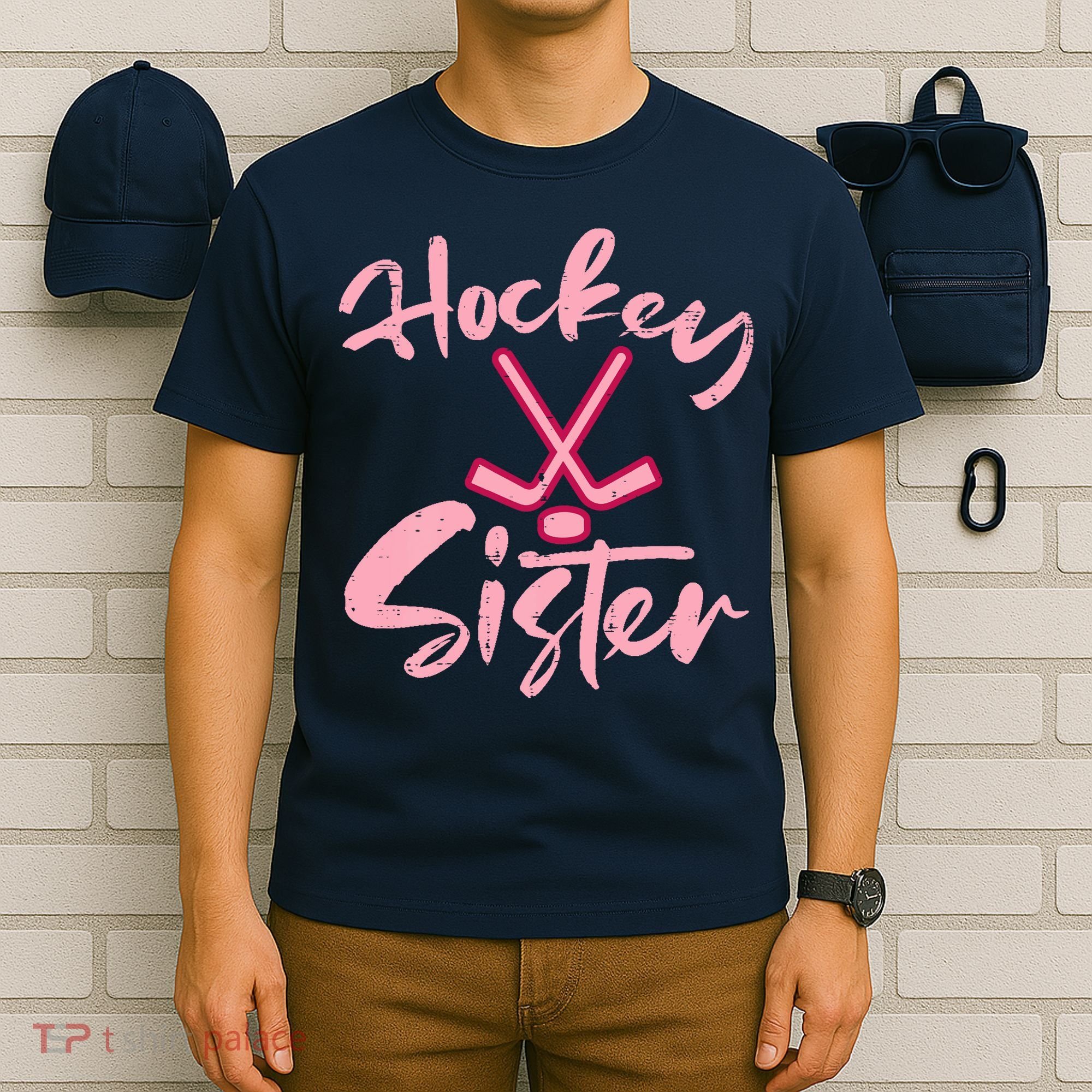 Ice Hockey Sister Fan Wo Girl T-Shirt