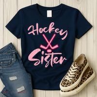 Ice Hockey Sister Fan Wo Girl Women's T-Shirt thumb 3