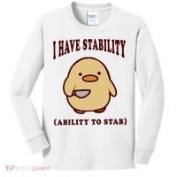 I Have Stability Ability To Stab Kids Long Sleeve Shirt thumb 0