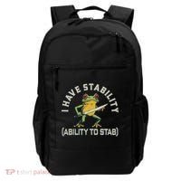 I Have Stability Ability To Stab Funny Frog Humor Sarcastic Backpack thumb 0