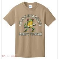 I Have Stability Ability To Stab Funny Frog Humor Sarcastic Kids T-Shirt thumb 0