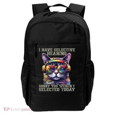 I Have Selective Hearing Cool Funny Cat Design Headphones Backpack