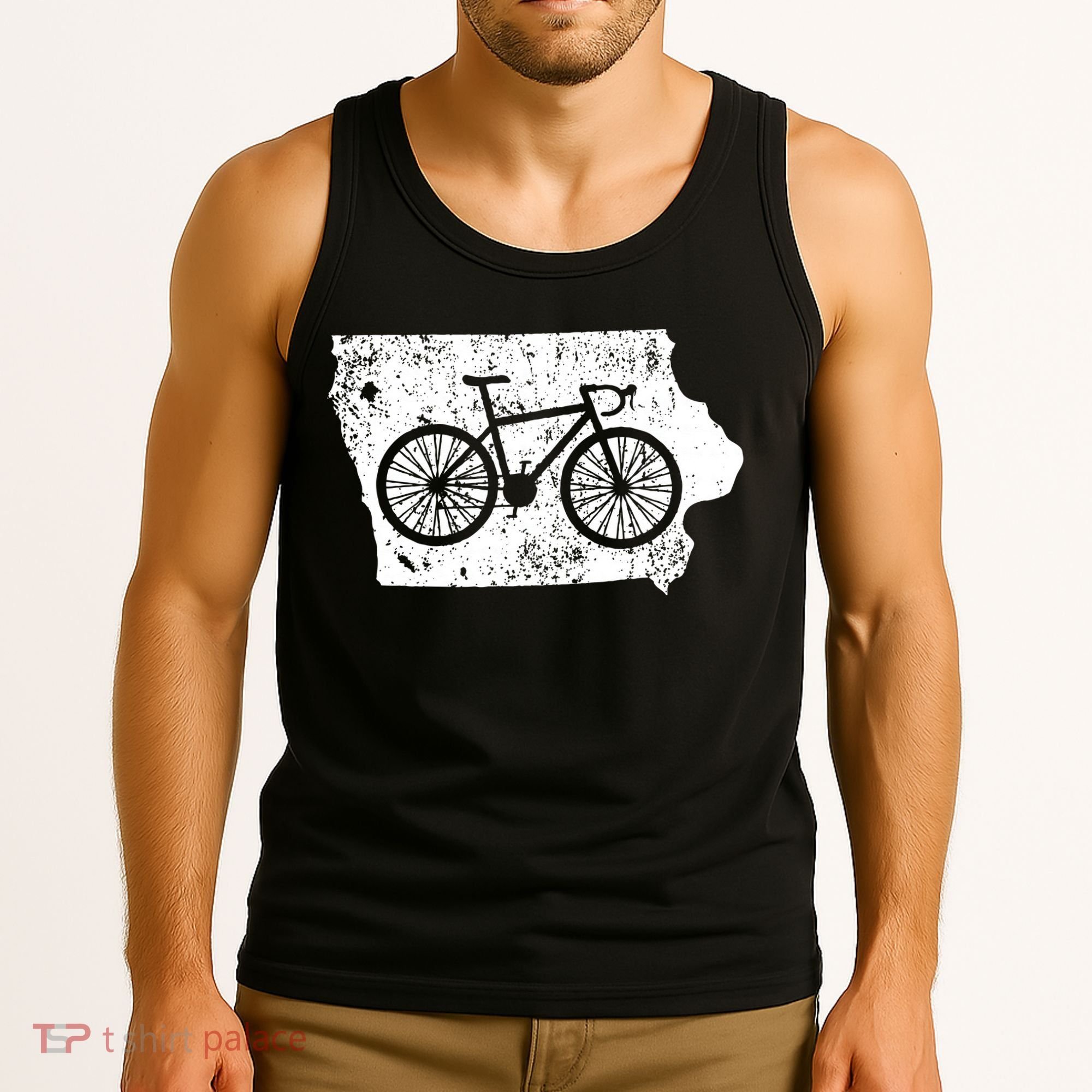 Iowa Home State Bike Cycling & Triathlon Gift Tank Top
