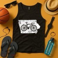 Iowa Home State Bike Cycling & Triathlon Gift Tank Top thumb 4