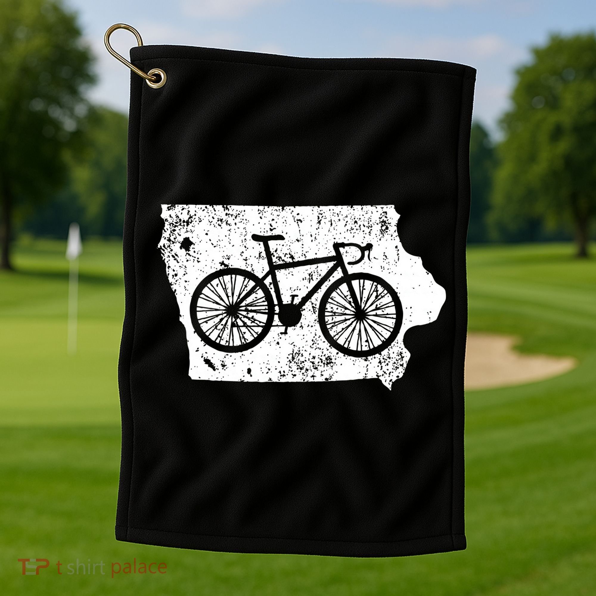Iowa Home State Bike Cycling & Triathlon Gift Golf Towel