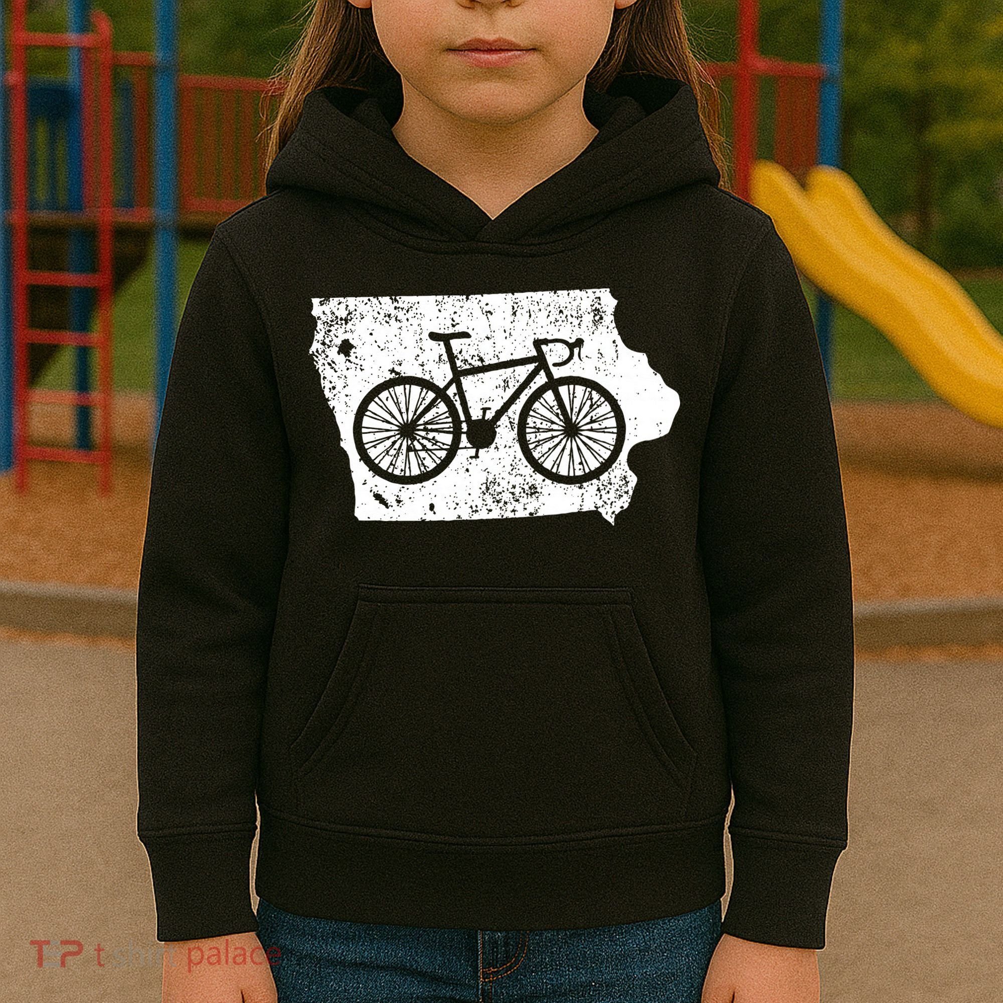 Iowa Home State Bike Cycling & Triathlon Gift Kids Hoodie