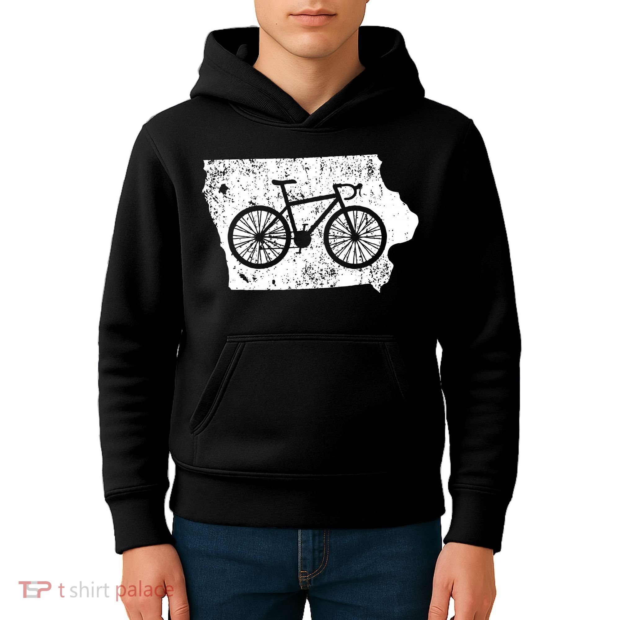 Iowa Home State Bike Cycling & Triathlon Gift Kids Hoodie