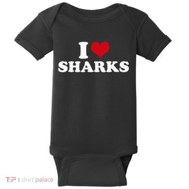 I Heart Sharks Baby Bodysuit