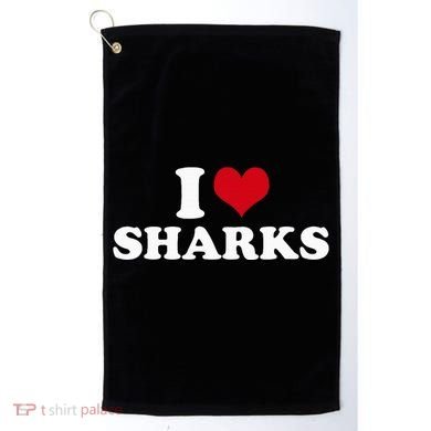 I Heart Sharks Golf Towel