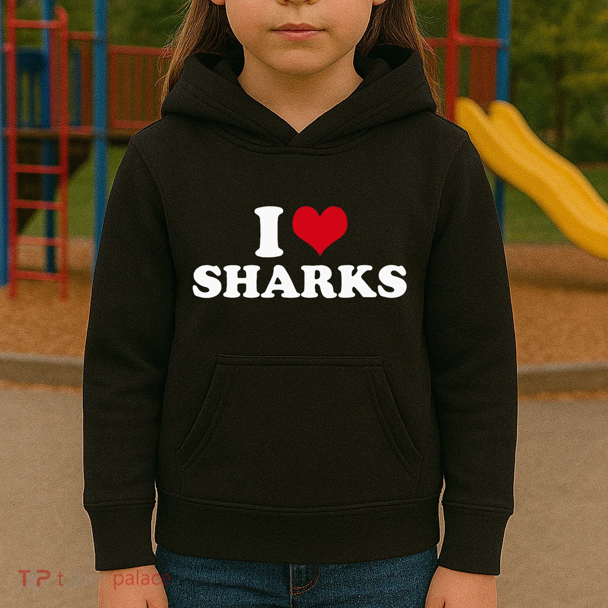 I Heart Sharks Kids Hoodie