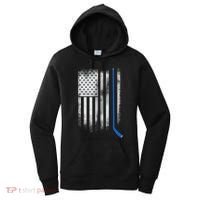 Ice Hockey Stick Blue American Flag Usa Patriot Cool Gift Women's Hoodie thumb 0