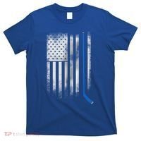 Ice Hockey Stick Blue American Flag Usa Patriot Cool Gift T-Shirt thumb 0
