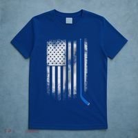 Ice Hockey Stick Blue American Flag Usa Patriot Cool Gift T-Shirt thumb 5