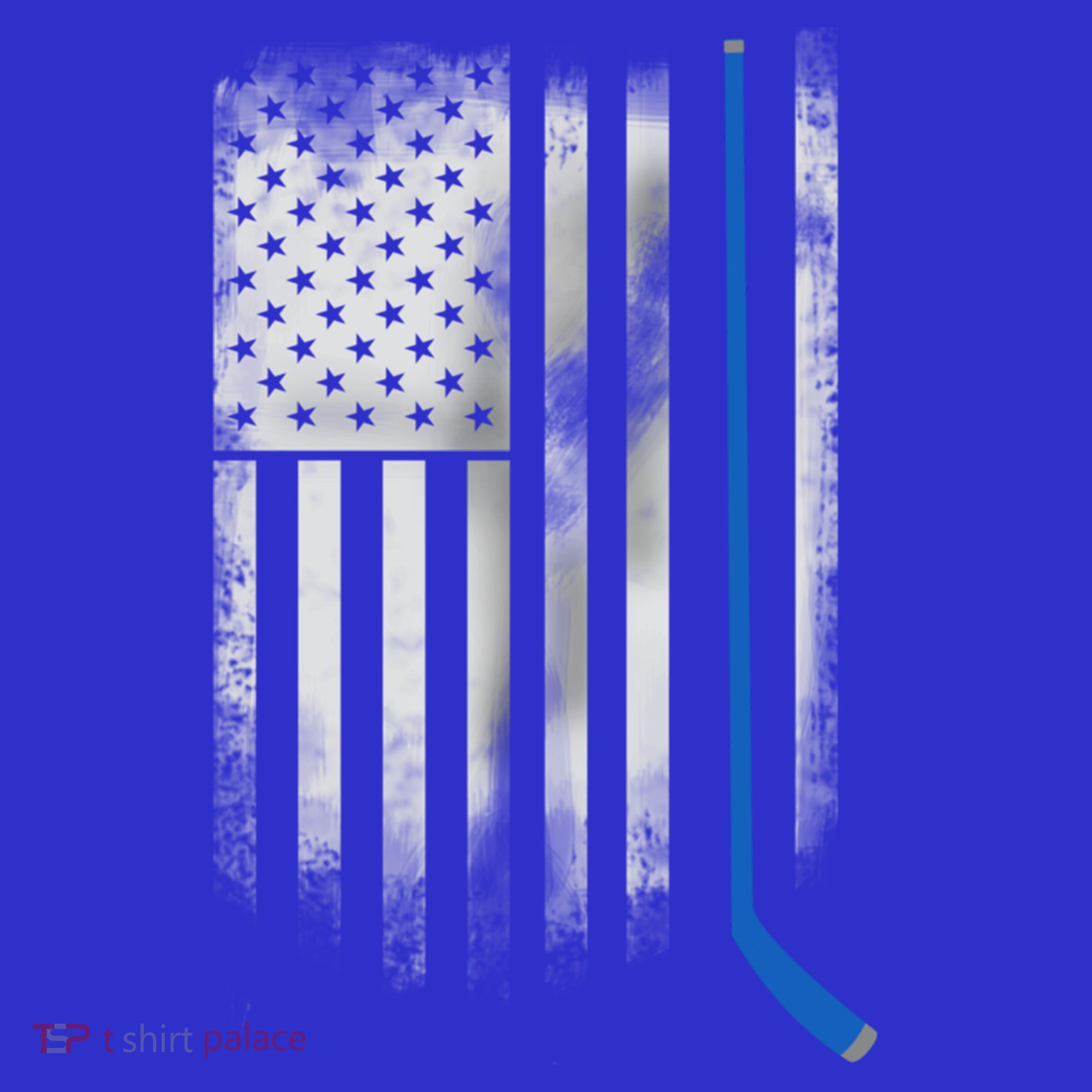 Ice Hockey Stick Blue American Flag Usa Patriot Cool Gift Polo