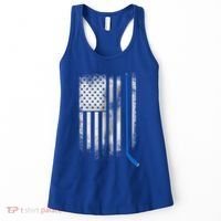 Ice Hockey Stick Blue American Flag Usa Patriot Cool Gift Women's Tank Top thumb 0