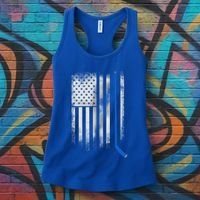 Ice Hockey Stick Blue American Flag Usa Patriot Cool Gift Women's Tank Top thumb 3