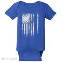Ice Hockey Stick Blue American Flag Usa Patriot Cool Gift Baby Bodysuit thumb 0