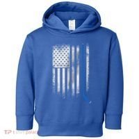Ice Hockey Stick Blue American Flag Usa Patriot Cool Gift Toddler Hoodie thumb 0