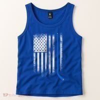 Ice Hockey Stick Blue American Flag Usa Patriot Cool Gift Tank Top thumb 2
