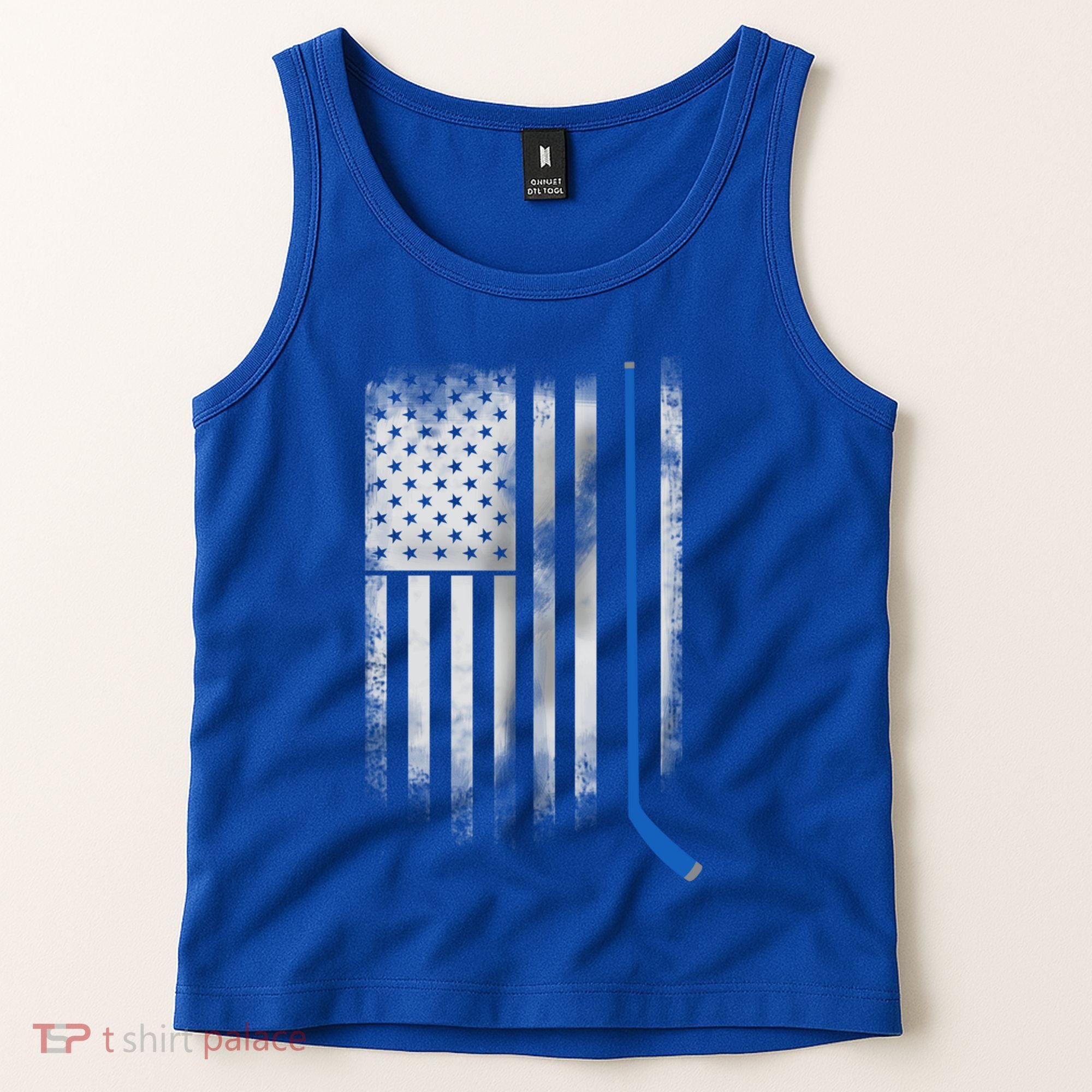 Ice Hockey Stick Blue American Flag Usa Patriot Cool Gift Tank Top