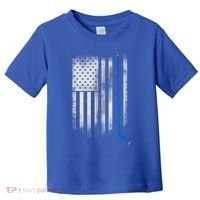 Ice Hockey Stick Blue American Flag Usa Patriot Cool Gift Toddler T-Shirt thumb 0