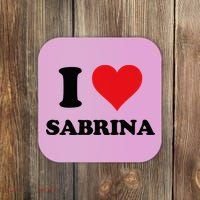 I Heart Sabrina First Name I Love Personalized Stuff Coaster thumb 0